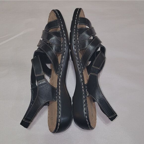 Naturalizer Craft Black Leather Strappy Comfort Sandals w Thick Stitching Sz 9.5 - Picture 11 of 16